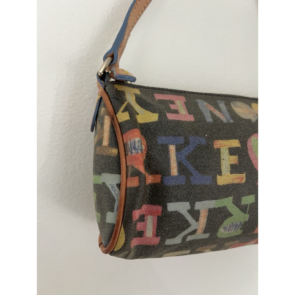 Dooney And Bourke Mini Barrel Bag Scribble Multicolor Monogram Y2K Vintage - Picture 5 of 14